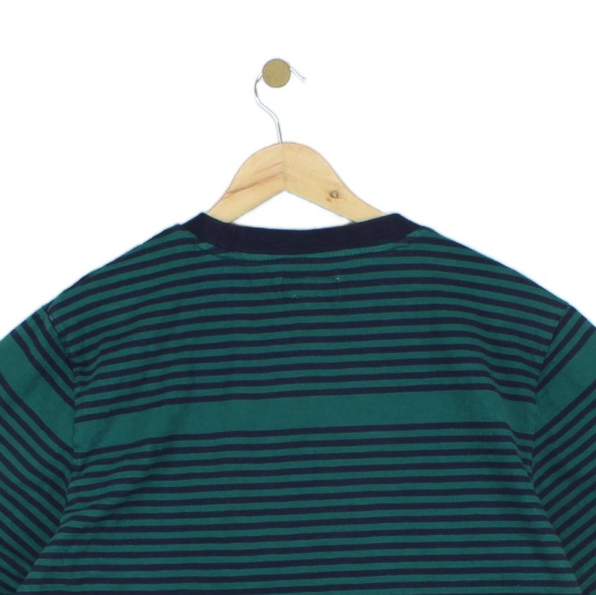 Mens Striped T-Shirt  Casual Short Sleeve Crew Neck