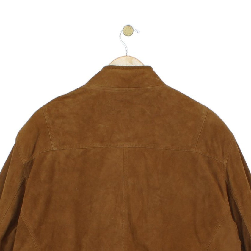 Mens Suede Bomber Jacket Texture Full Zip