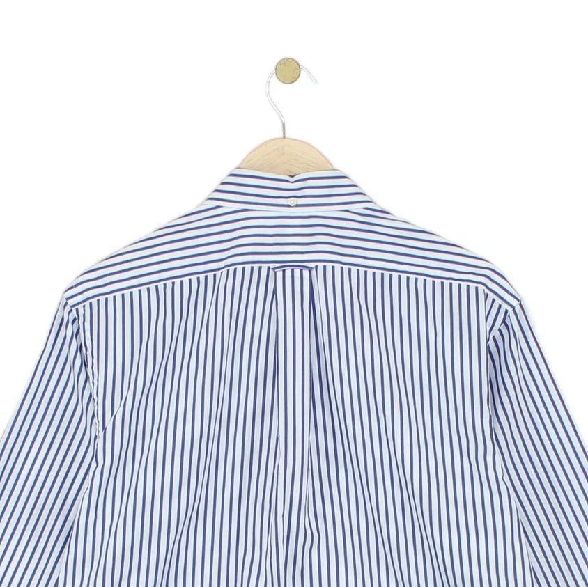 Mens Striped Shirt Slim Fit Long Sleeve
