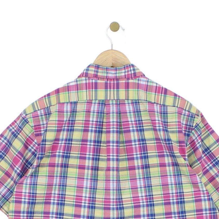 Mens Check Shirt Short Sleeve Custom Fit