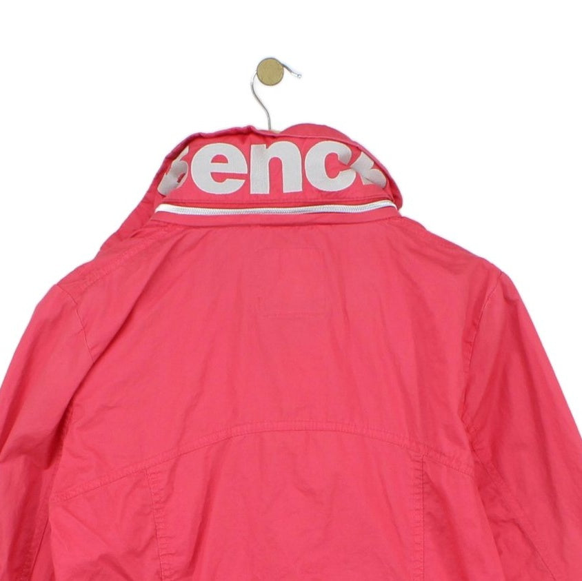 Womens Jacket Full Zip High Collar Logo Cotton