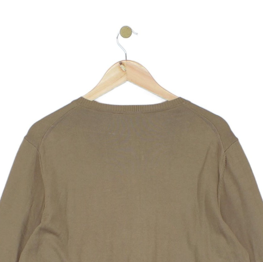 Mens V-Neck Jumper Regular Fit Long Sleeve