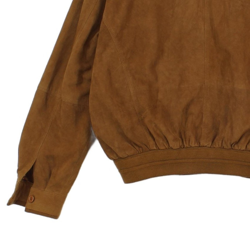 Mens Suede Bomber Jacket Texture Full Zip