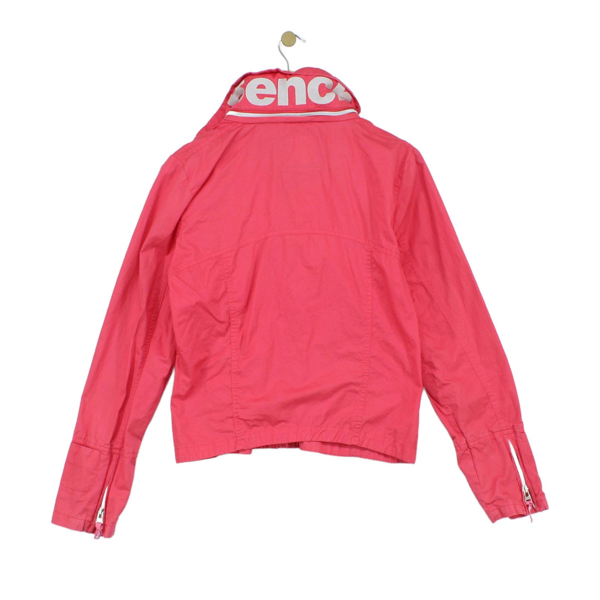 Womens Jacket Full Zip High Collar Logo Cotton