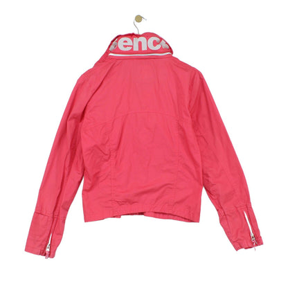 Womens Jacket Full Zip High Collar Logo Cotton