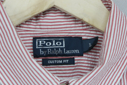 Mens Striped Shirt Custom Fit Short Sleeve