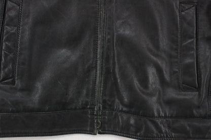 Mens Leather Jacket Full Zip Biker