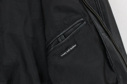 Mens Leather Jacket Full Zip Biker