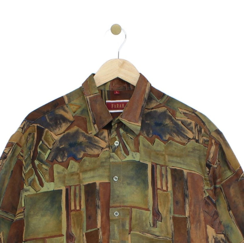 Mens Abstract Shirt Bohemian Viscose