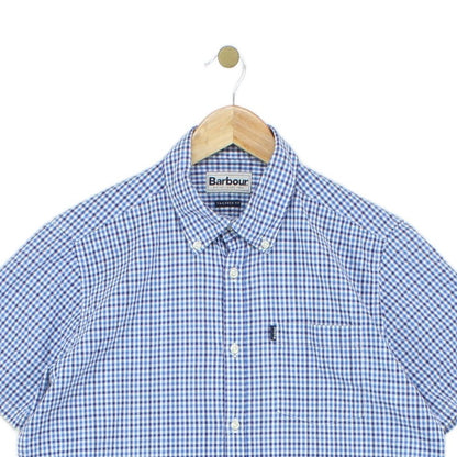 Mens Check Shirt Short Sleeve Tailored