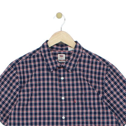 Mens Plaid Shirt Button Up Short Sleeve