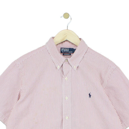 Mens Striped Shirt Custom Fit Short Sleeve