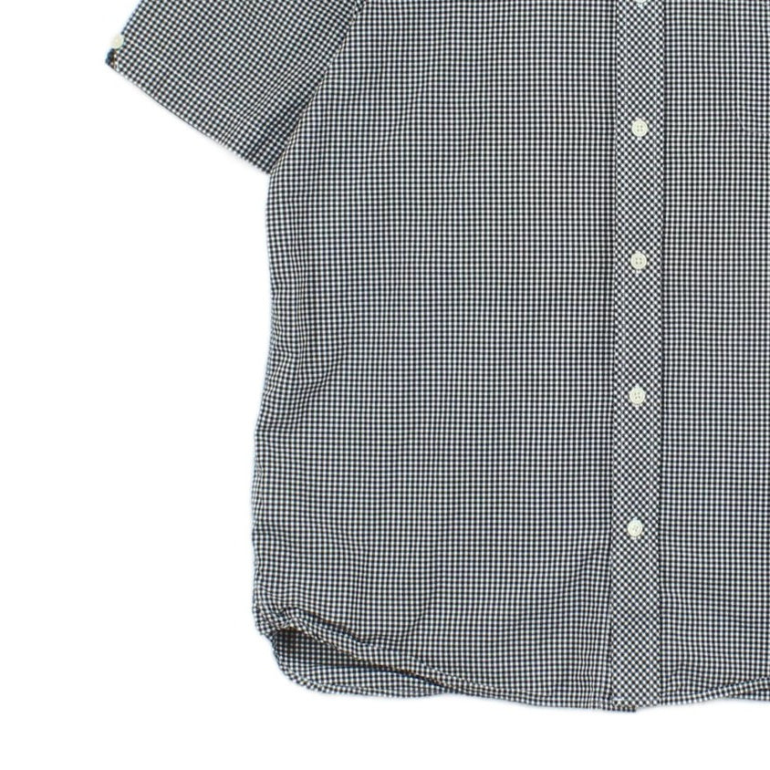Mens Check Shirt Short Sleeve Button Up