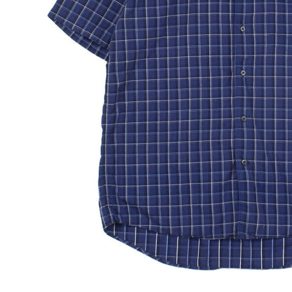 Mens Plaid Shirt Short Sleeve Button Up