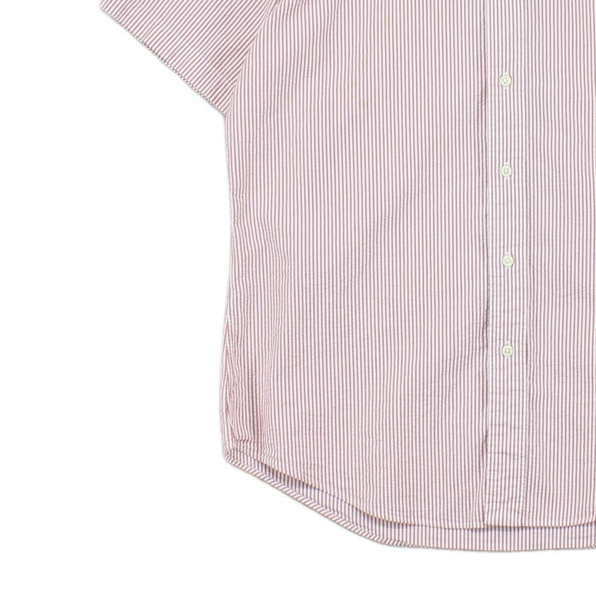 Mens Striped Shirt Custom Fit Short Sleeve