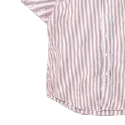 Mens Striped Shirt Custom Fit Short Sleeve