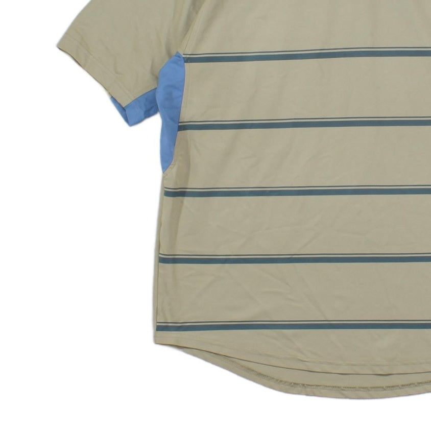 Mens Striped T-Shirt V Neck  Casual Short Sleeve