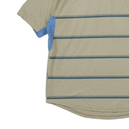 Mens Striped T-Shirt V Neck  Casual Short Sleeve