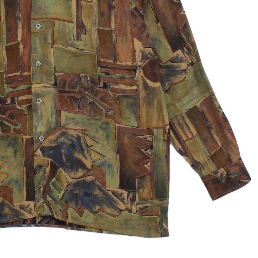 Mens Abstract Shirt Bohemian Viscose