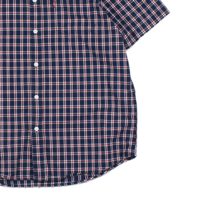 Mens Plaid Shirt Button Up Short Sleeve