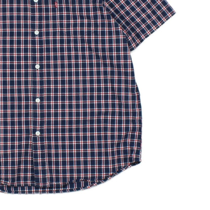 Mens Plaid Shirt Button Up Short Sleeve