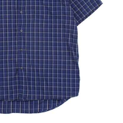 Mens Plaid Shirt Short Sleeve Button Up
