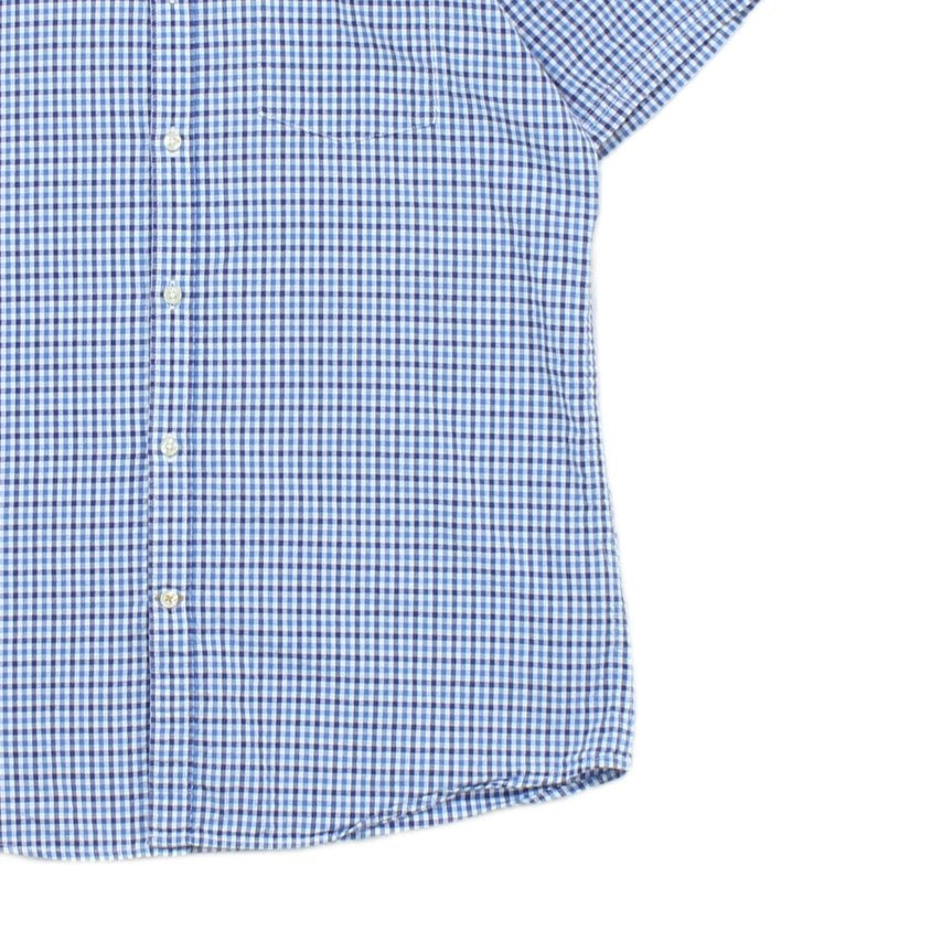 Mens Check Shirt Short Sleeve Tailored