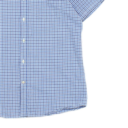 Mens Check Shirt Short Sleeve Tailored