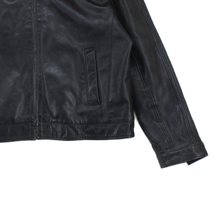 Mens Leather Jacket Full Zip Biker