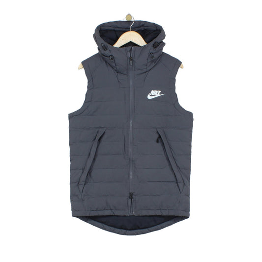 Mens Down Bodywarmer Hooded Puffer Full Zip