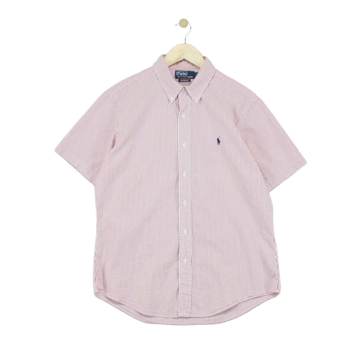 Mens Striped Shirt Custom Fit Short Sleeve