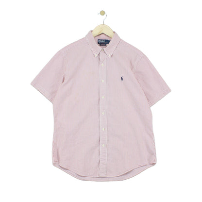 Mens Striped Shirt Custom Fit Short Sleeve