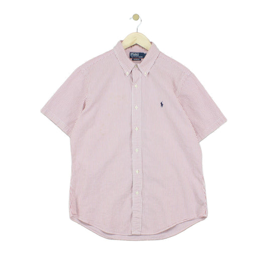 Mens Striped Shirt Custom Fit Short Sleeve