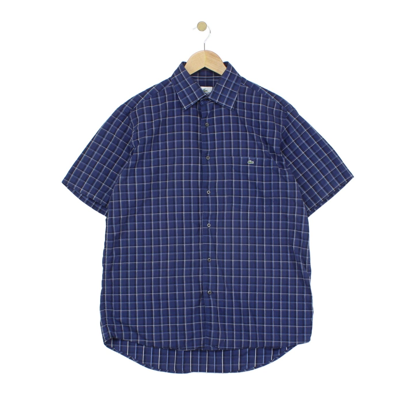 Mens Plaid Shirt Short Sleeve Button Up