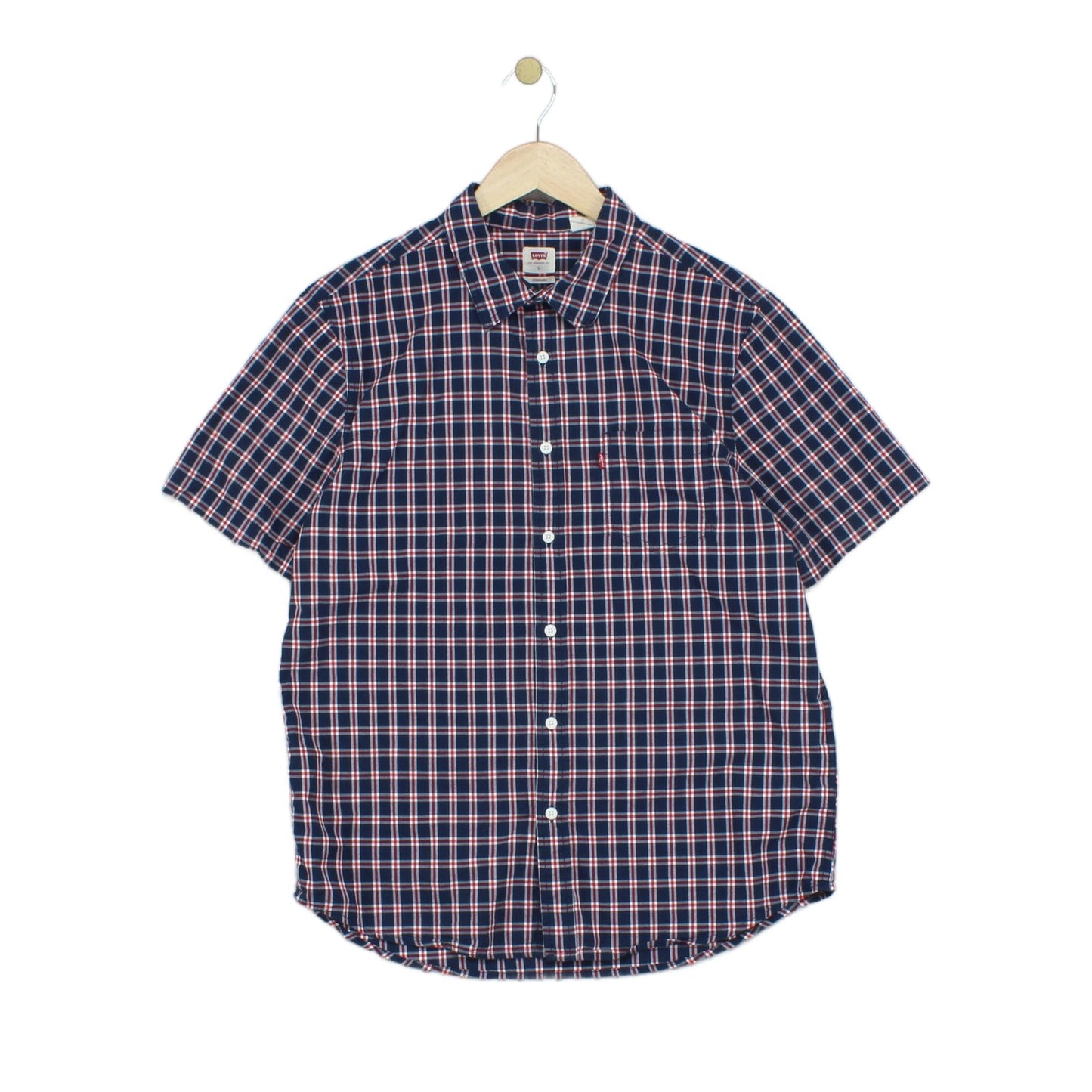 Mens Plaid Shirt Button Up Short Sleeve