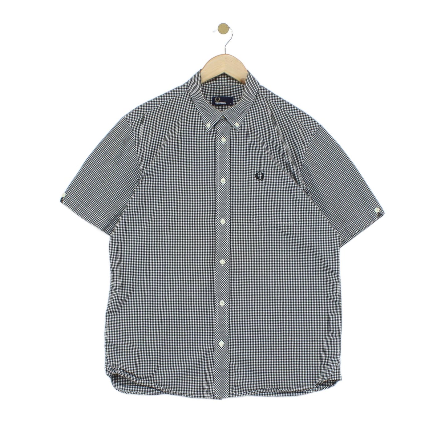 Mens Check Shirt Short Sleeve Button Up