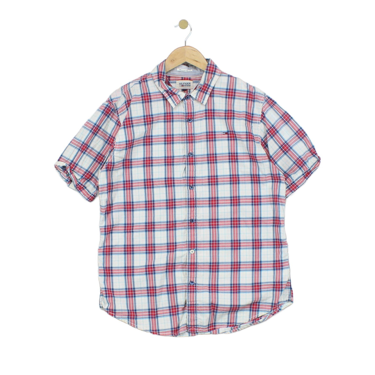 Mens Plaid Shirt Short Sleeve