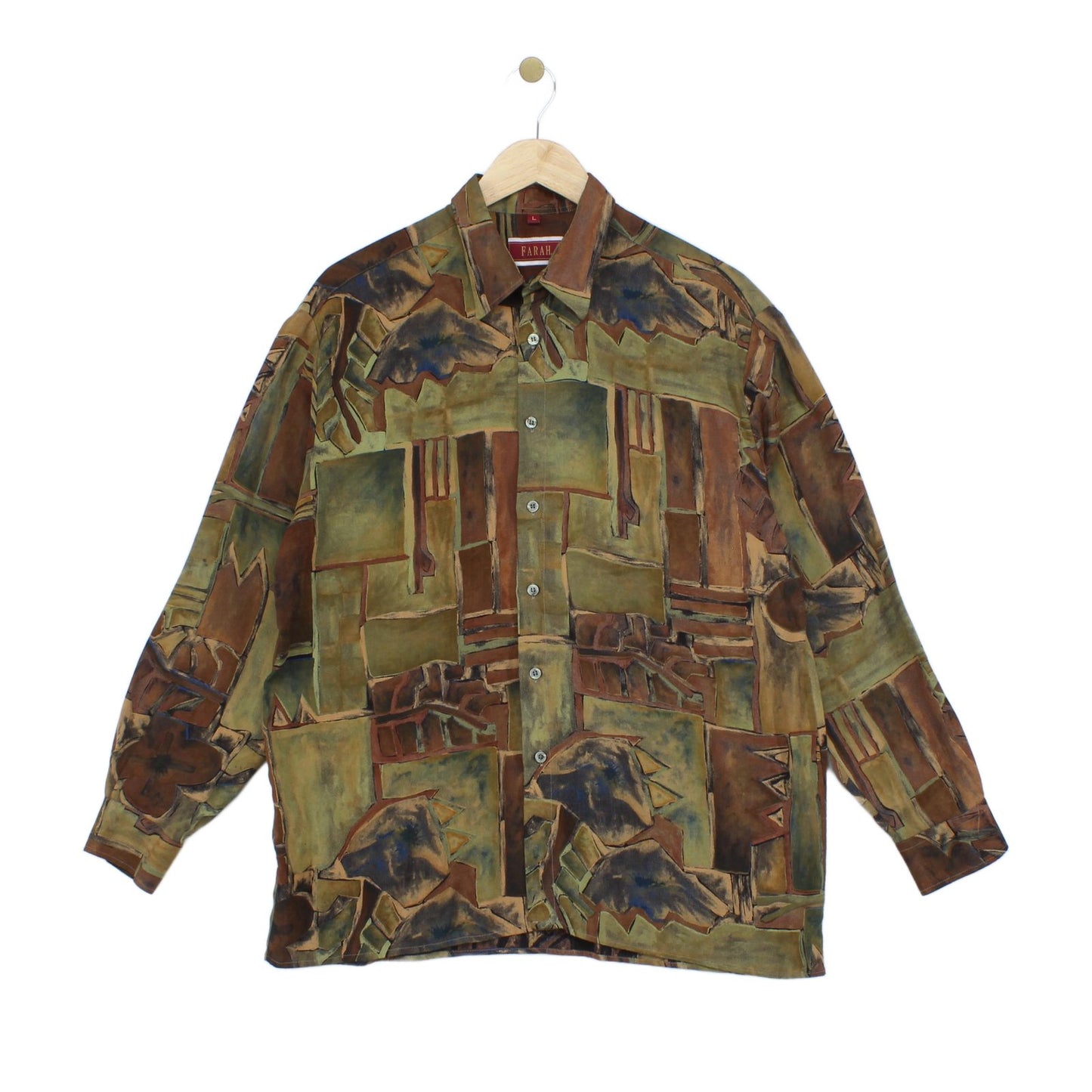 Mens Abstract Shirt Bohemian Viscose