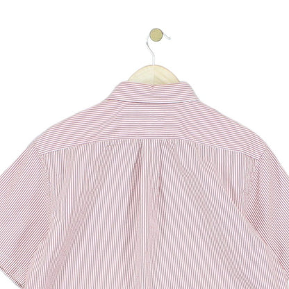 Mens Striped Shirt Custom Fit Short Sleeve