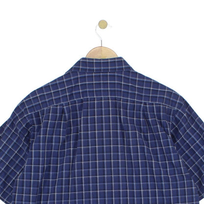 Mens Plaid Shirt Short Sleeve Button Up