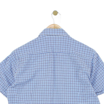 Mens Check Shirt Short Sleeve Tailored