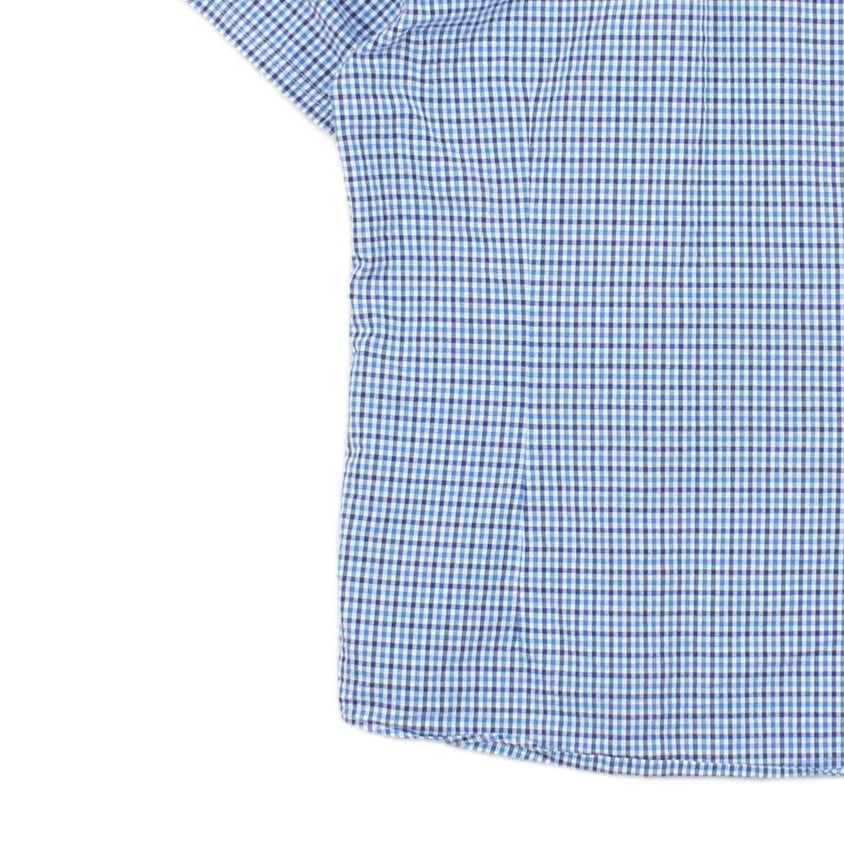 Mens Check Shirt Short Sleeve Tailored