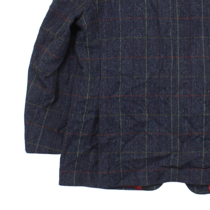 Mens Wool Blazer Plaid Suit Formal