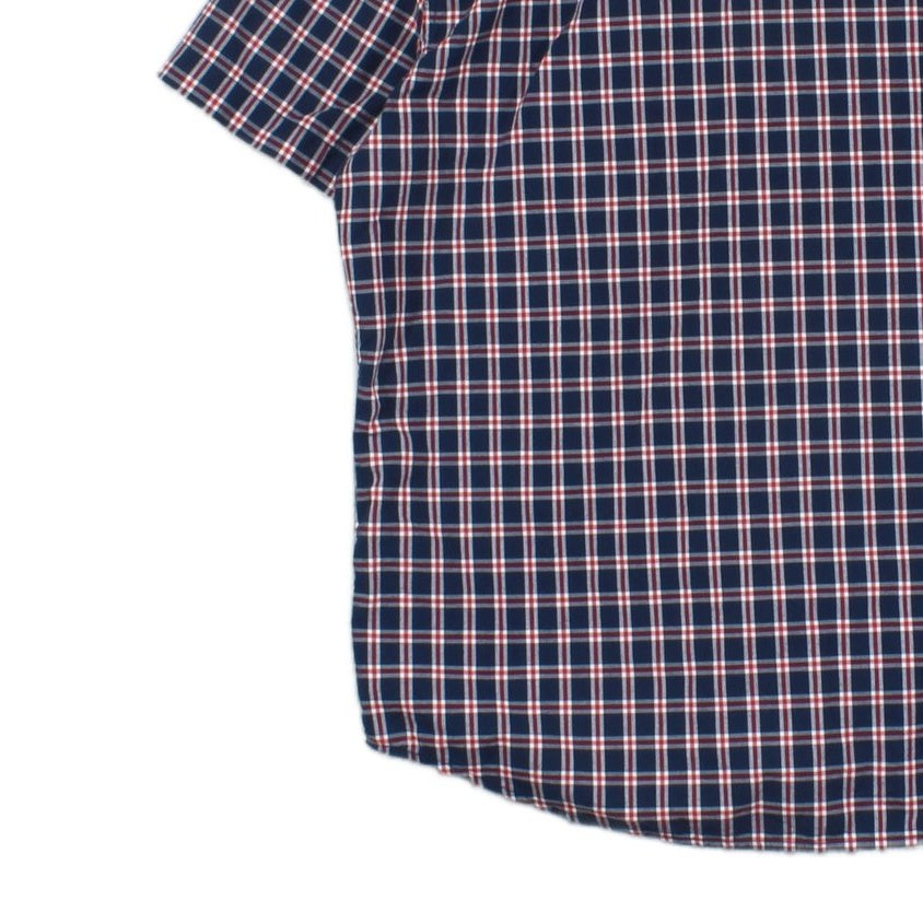 Mens Plaid Shirt Button Up Short Sleeve