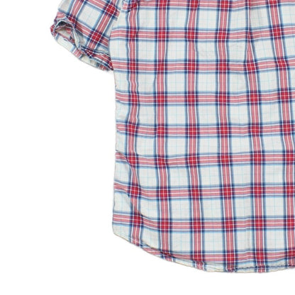 Mens Plaid Shirt Short Sleeve