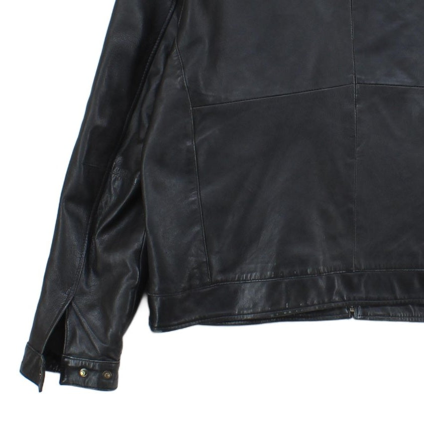 Mens Leather Jacket Full Zip Biker