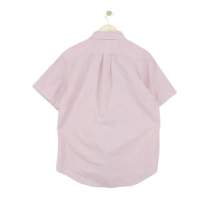 Mens Striped Shirt Custom Fit Short Sleeve