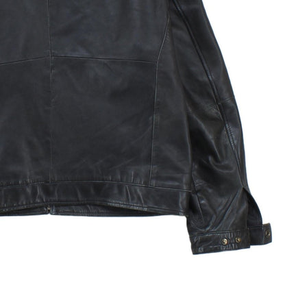 Mens Leather Jacket Full Zip Biker