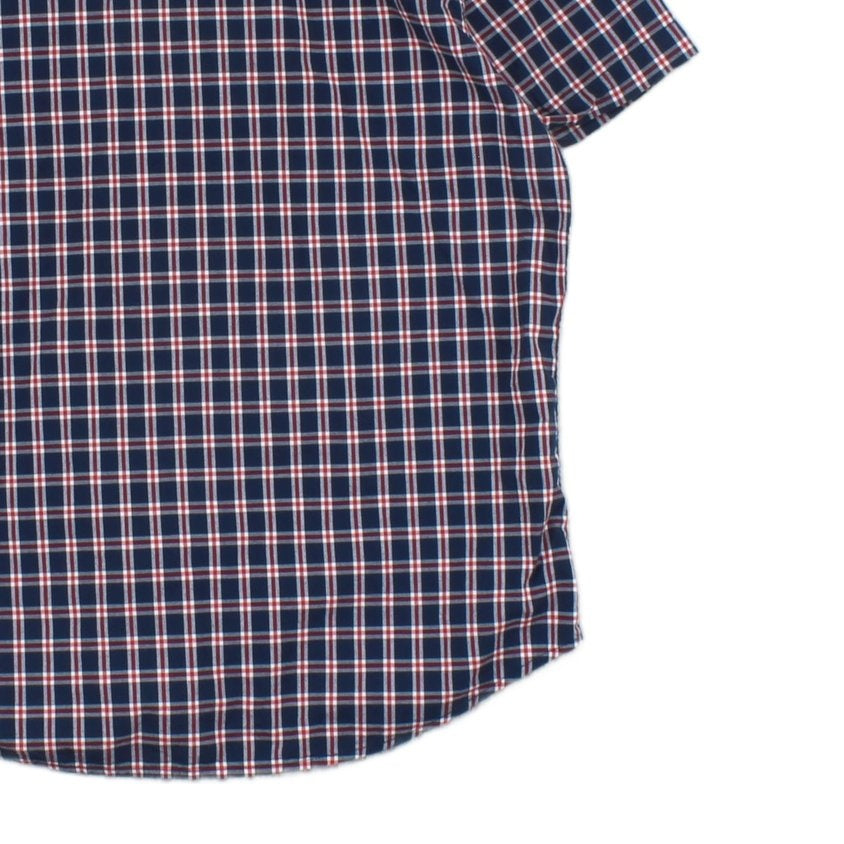 Mens Plaid Shirt Button Up Short Sleeve
