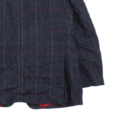 Mens Wool Blazer Plaid Suit Formal